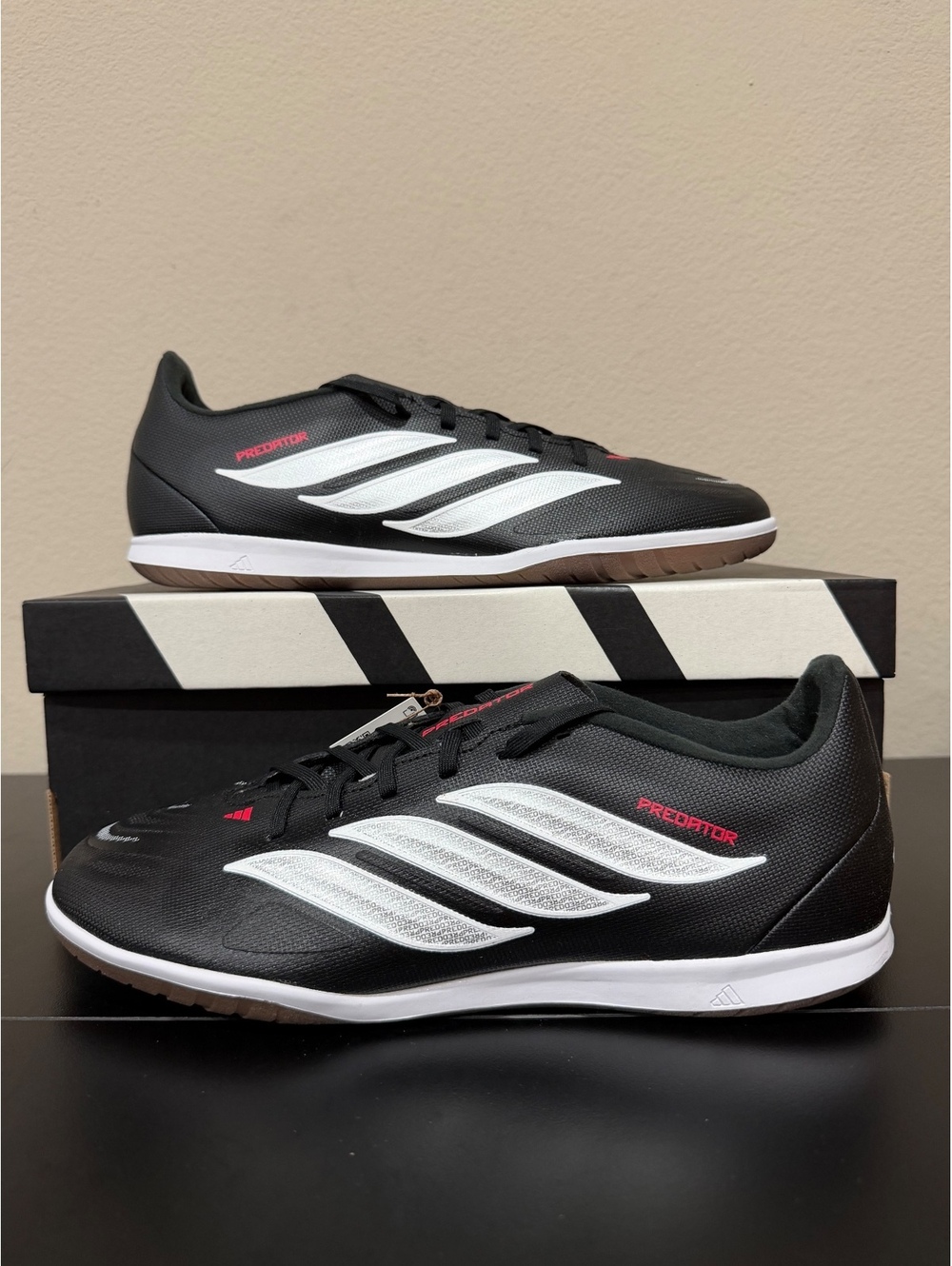 Size 9 - Adidas Predator Club Sala Indoor Soccer “Black White”